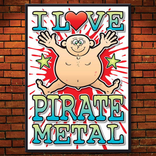 Pirate Metal Art Print / Love Music Poster / Wall Décor / Rock Guru