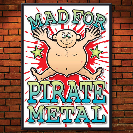 Pirate Metal Art Print / Mad For Music Poster / Wall Décor