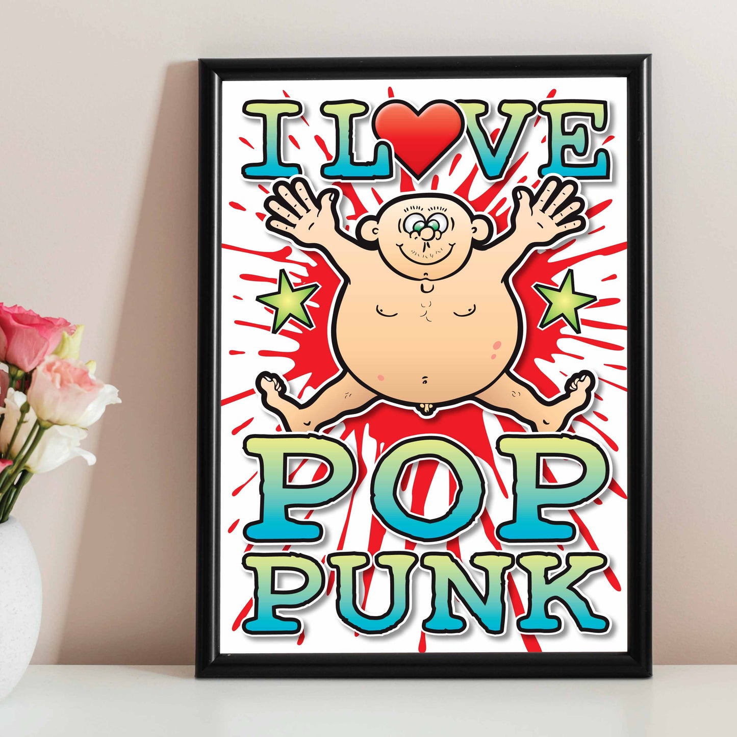 Pop Punk Art Print / Love Music Poster / Wall Décor / Rock Guru