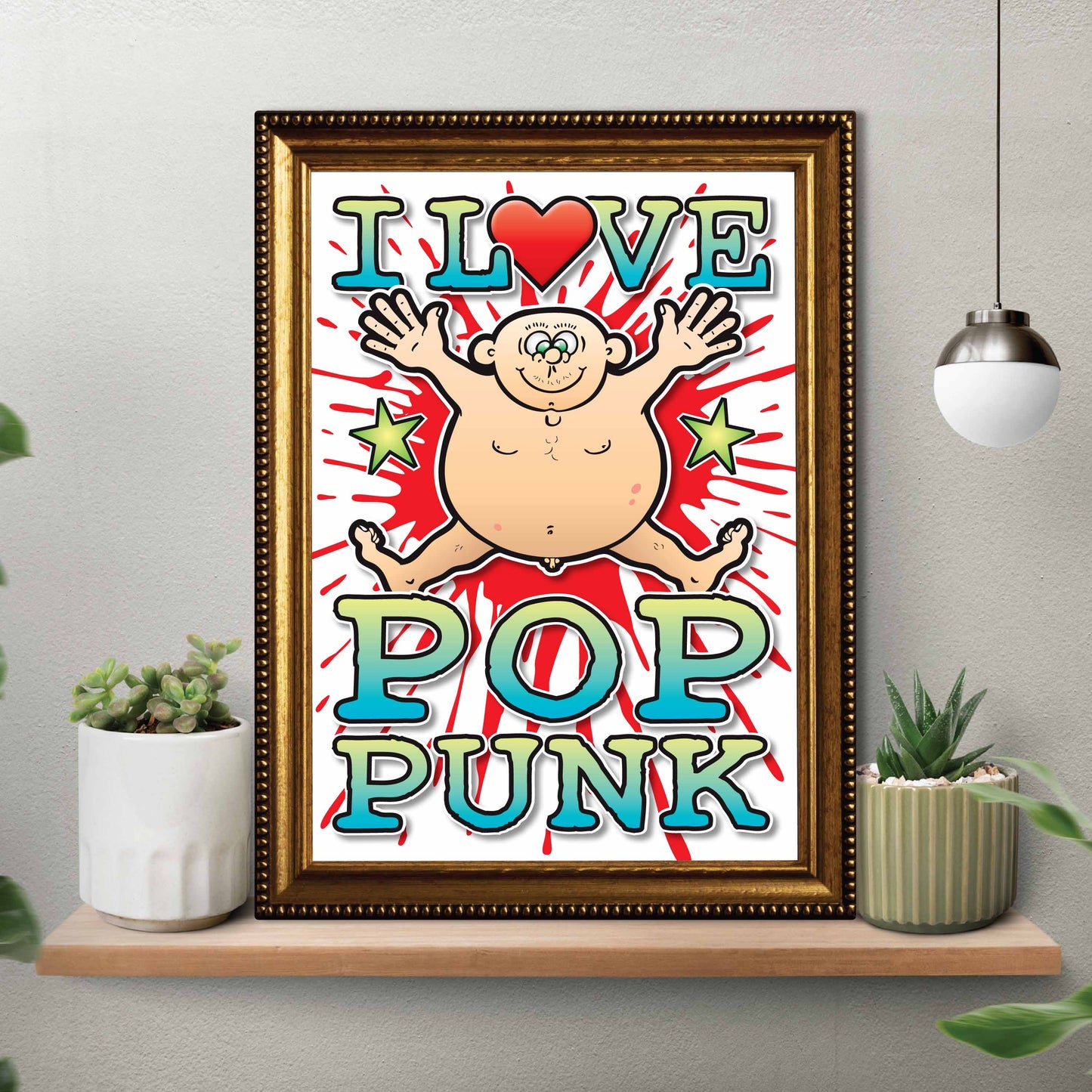 Pop Punk Art Print / Love Music Poster / Wall Décor / Rock Guru