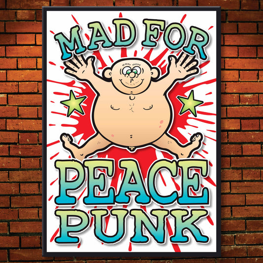 Peace Punk Art Print / Mad For Music Poster / Wall Décor