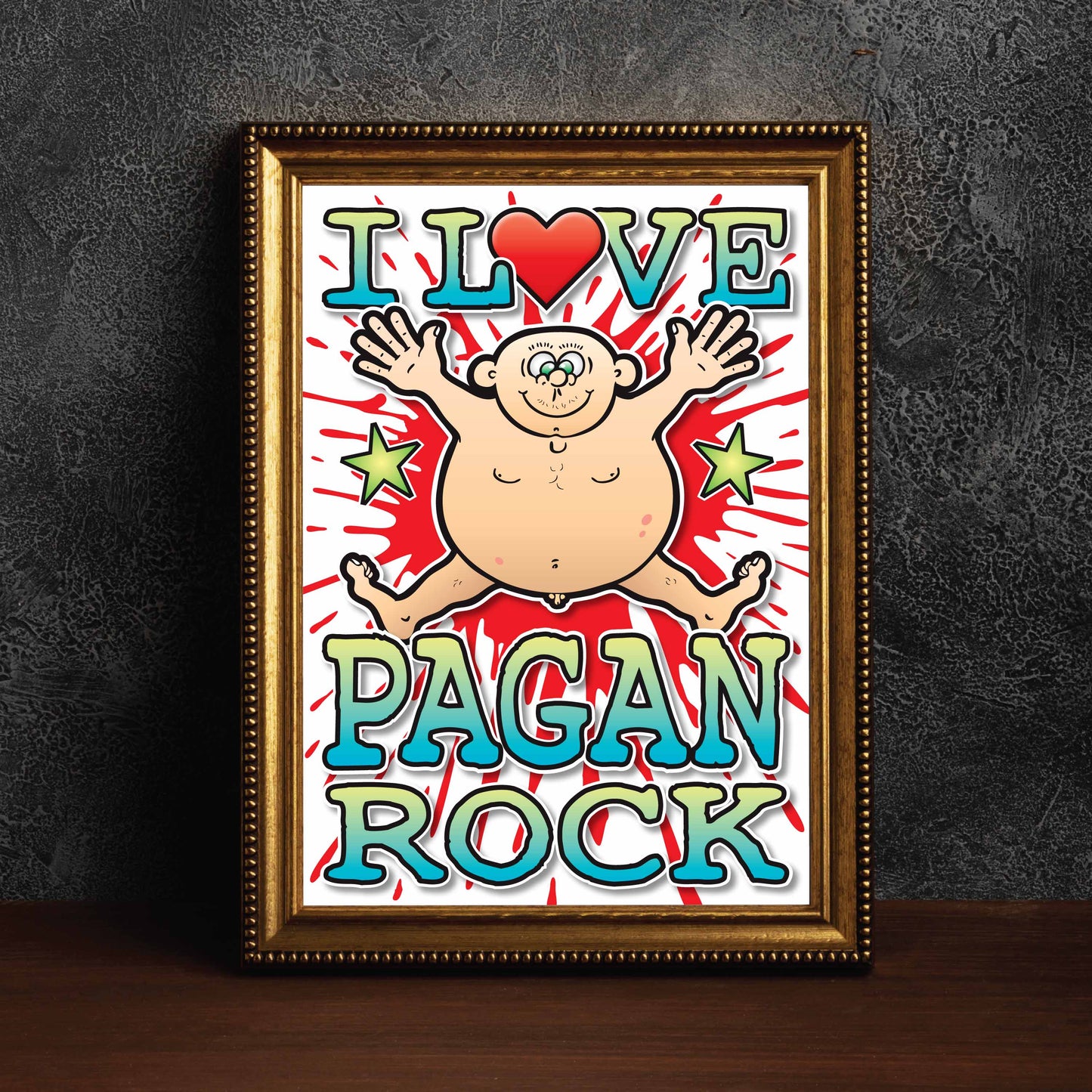 Pagan Rock Art Print / Love Music Poster / Wall Décor / Rock Guru