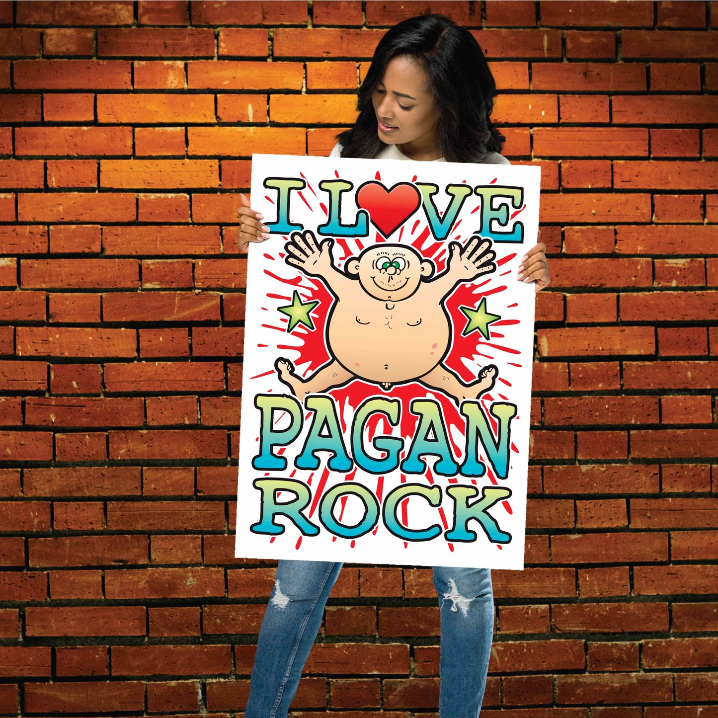 Pagan Rock 50x70cm Wall Art / Love Music Poster