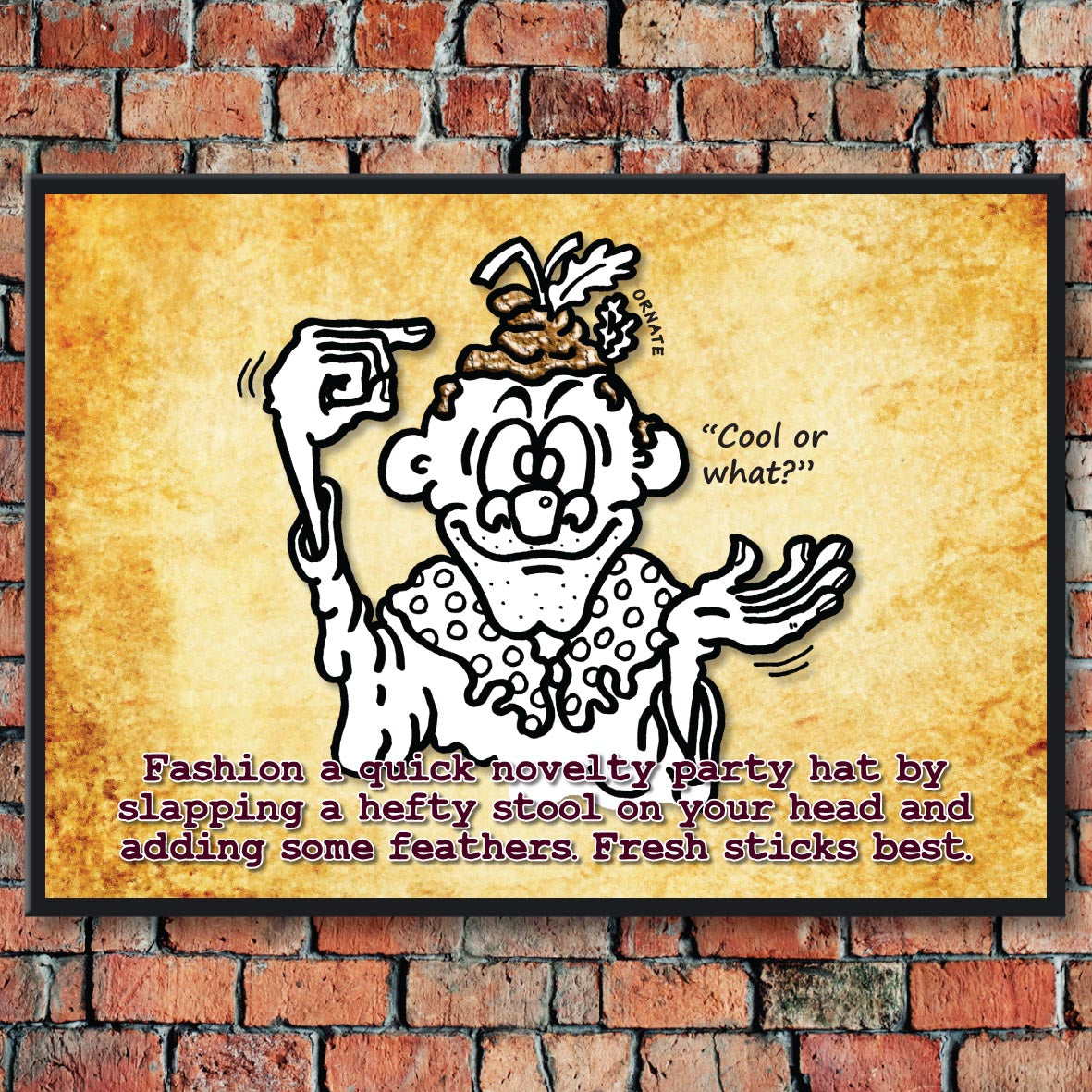 Party Poo Hat Cartoon Art Print