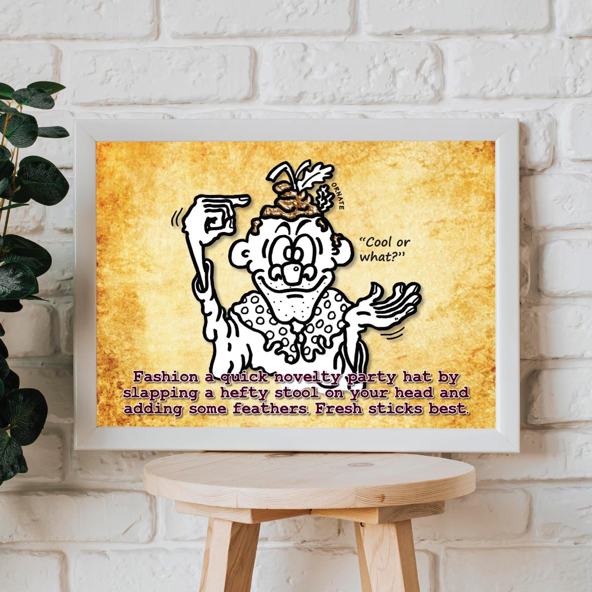 Party Poo Hat Cartoon Art Print