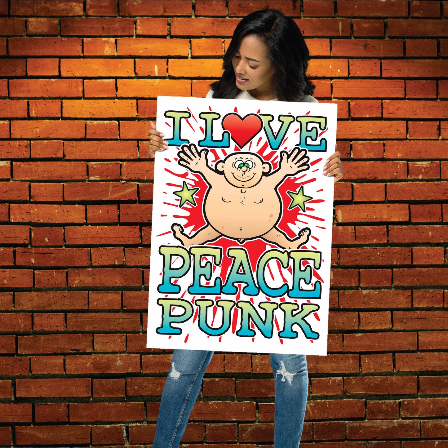 Peace Punk 50x70cm Wall Art / Love Music Poster