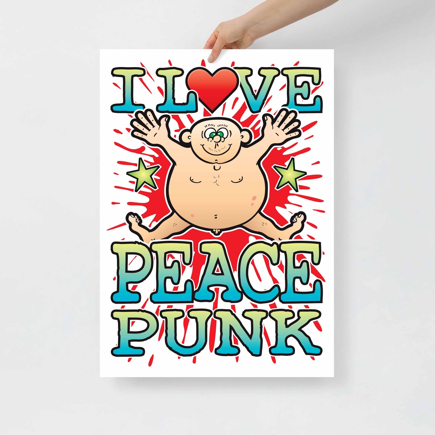 Peace Punk 50x70cm Wall Art / Love Music Poster