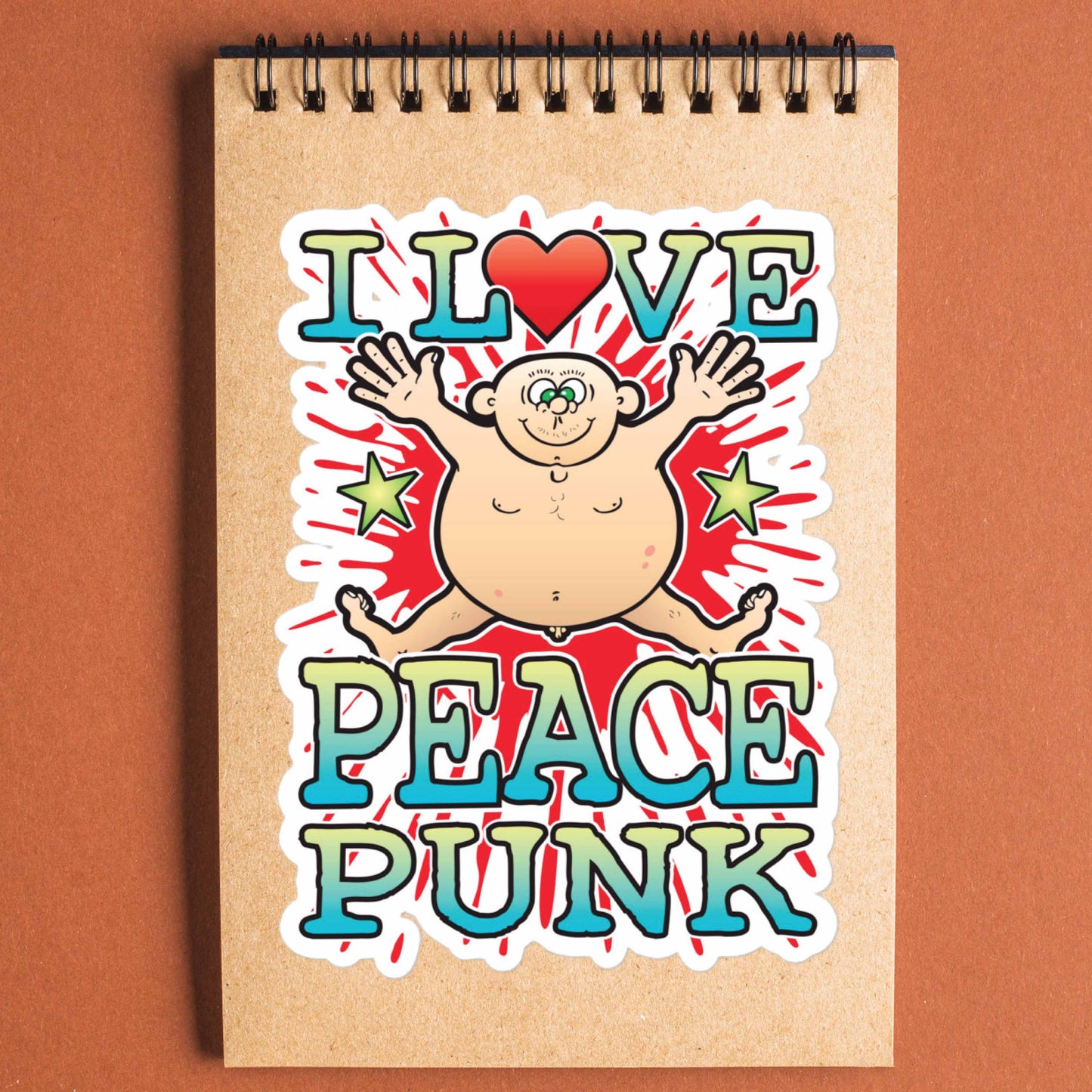 Peace Punk Vinyl Kiss-Cut Sticker / 14 x 10cm