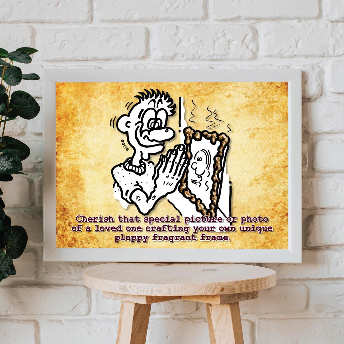 Plop Picture Frame Cartoon Art Print