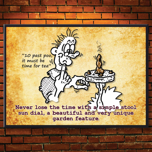 Stool Sun Dial - Dog Poo Art Print