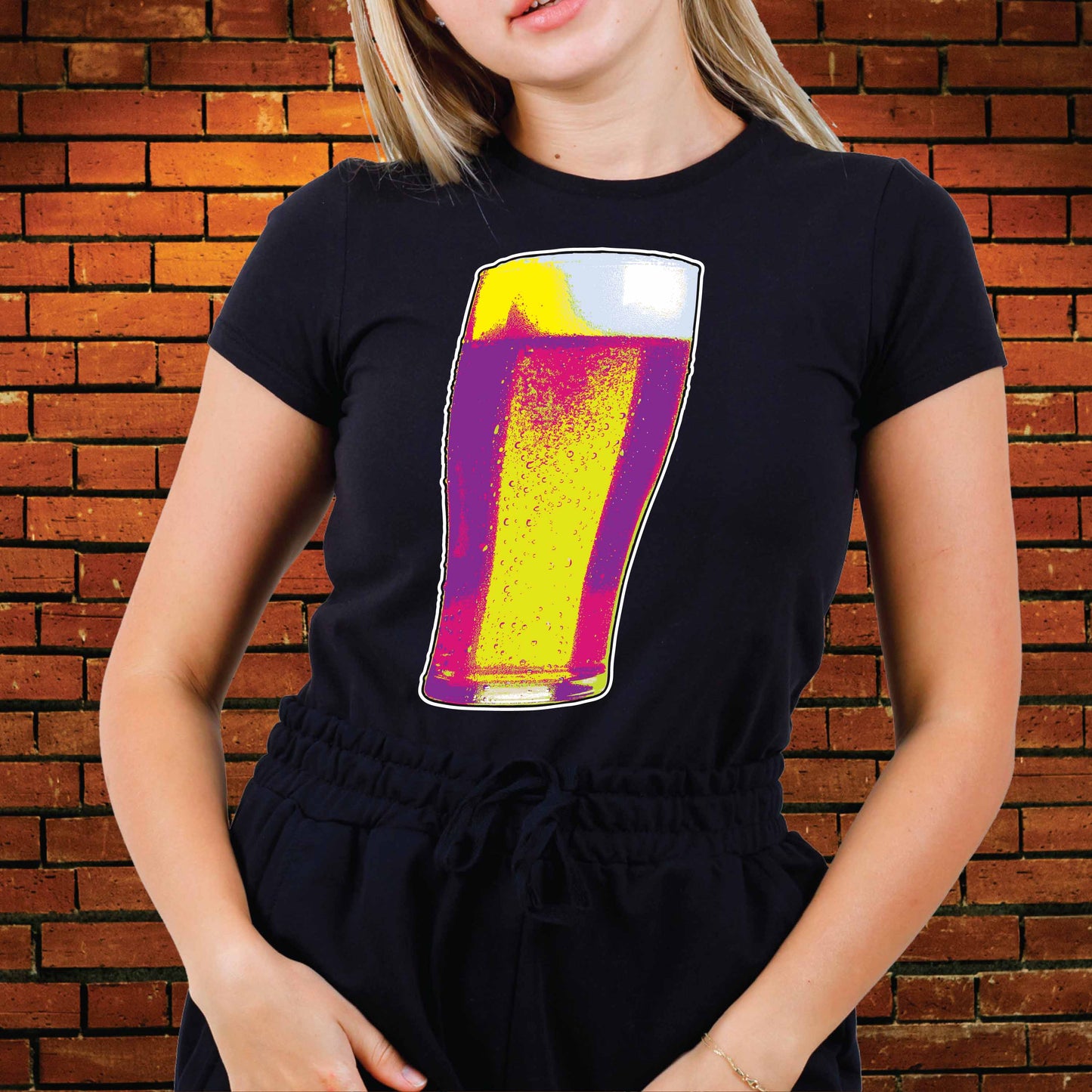 Pop Art Pint Funny Slogan Cotton T-Shirt