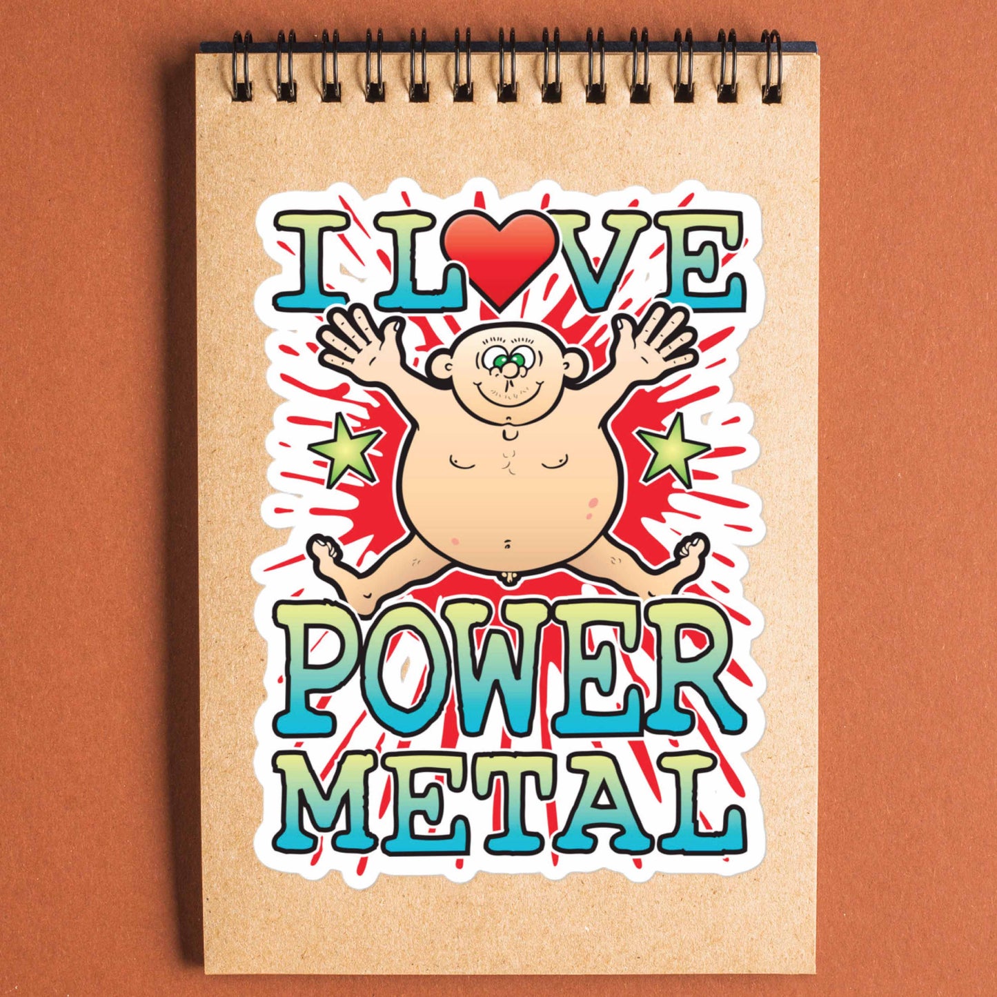 Power Metal Vinyl Kiss-Cut Sticker / 14 x 10cm