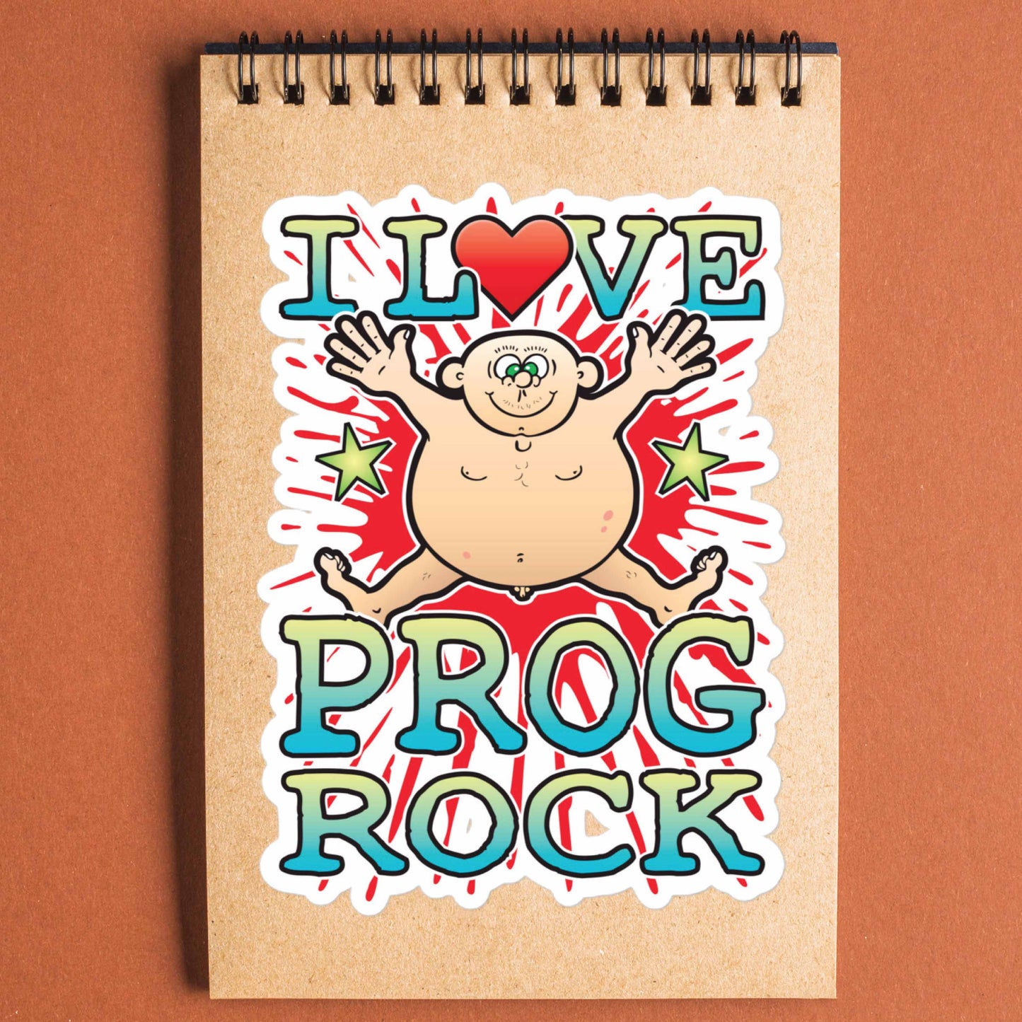 Prog Rock Vinyl Kiss-Cut Sticker / 14 x 10cm