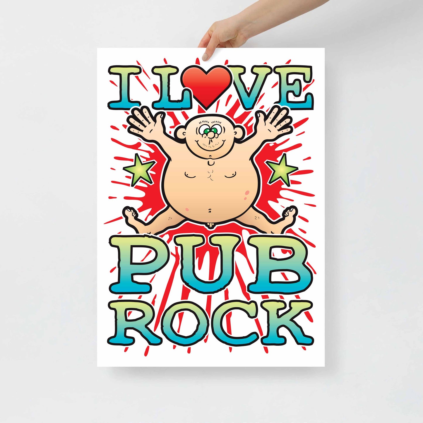 Pub Rock 50x70cm Wall Art / Love Music Poster