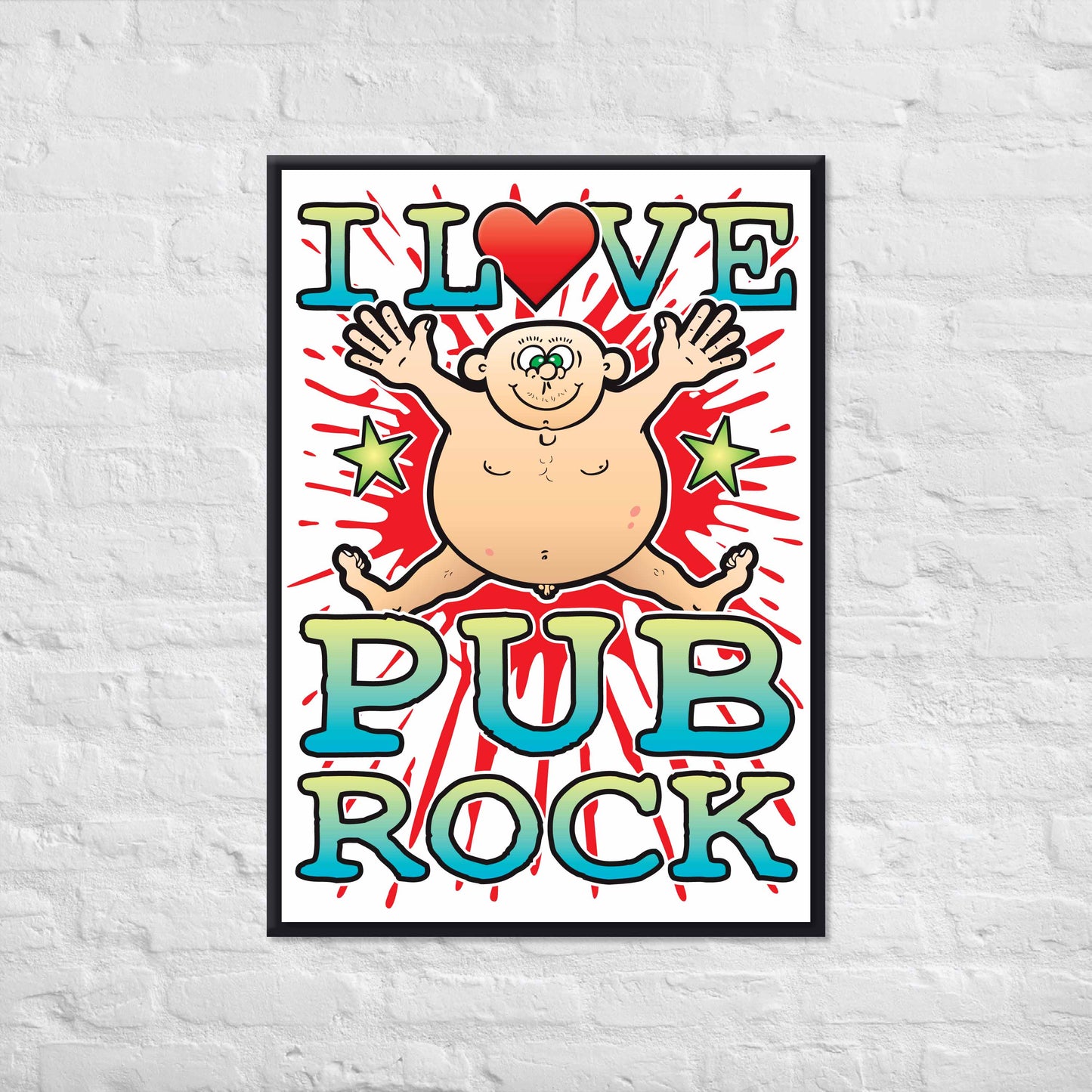 Pub Rock 50x70cm Wall Art / Love Music Poster