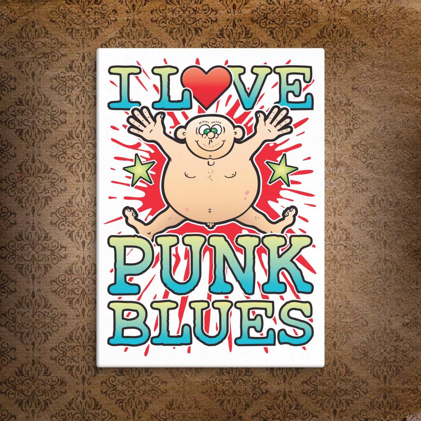 Punk Blues Canvas Print 30x40cm
