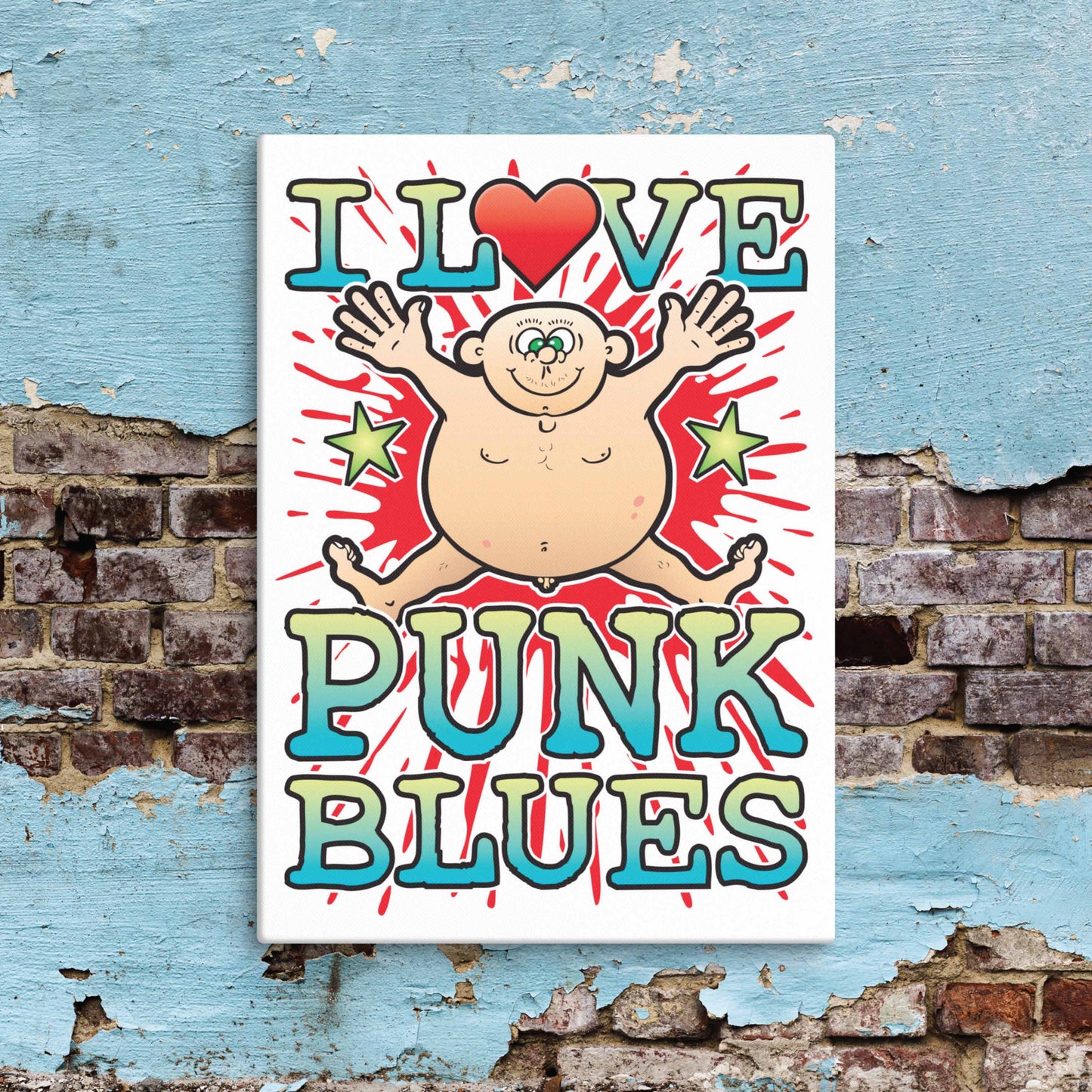 Punk Blues Canvas Print 30x40cm