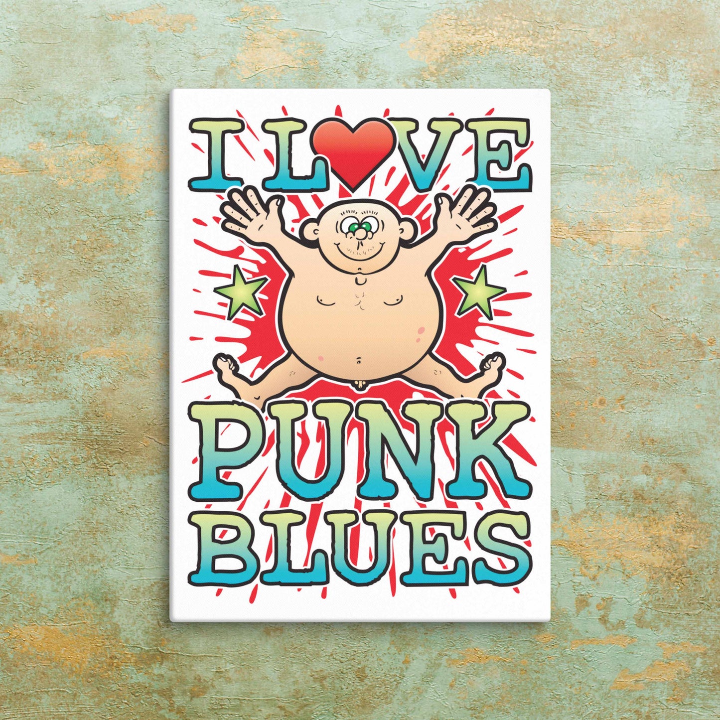 Punk Blues Canvas Print 30x40cm