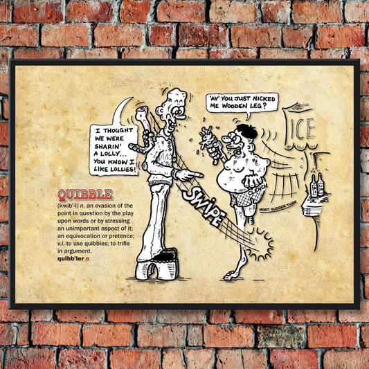 Quibble Cartoon Art Print