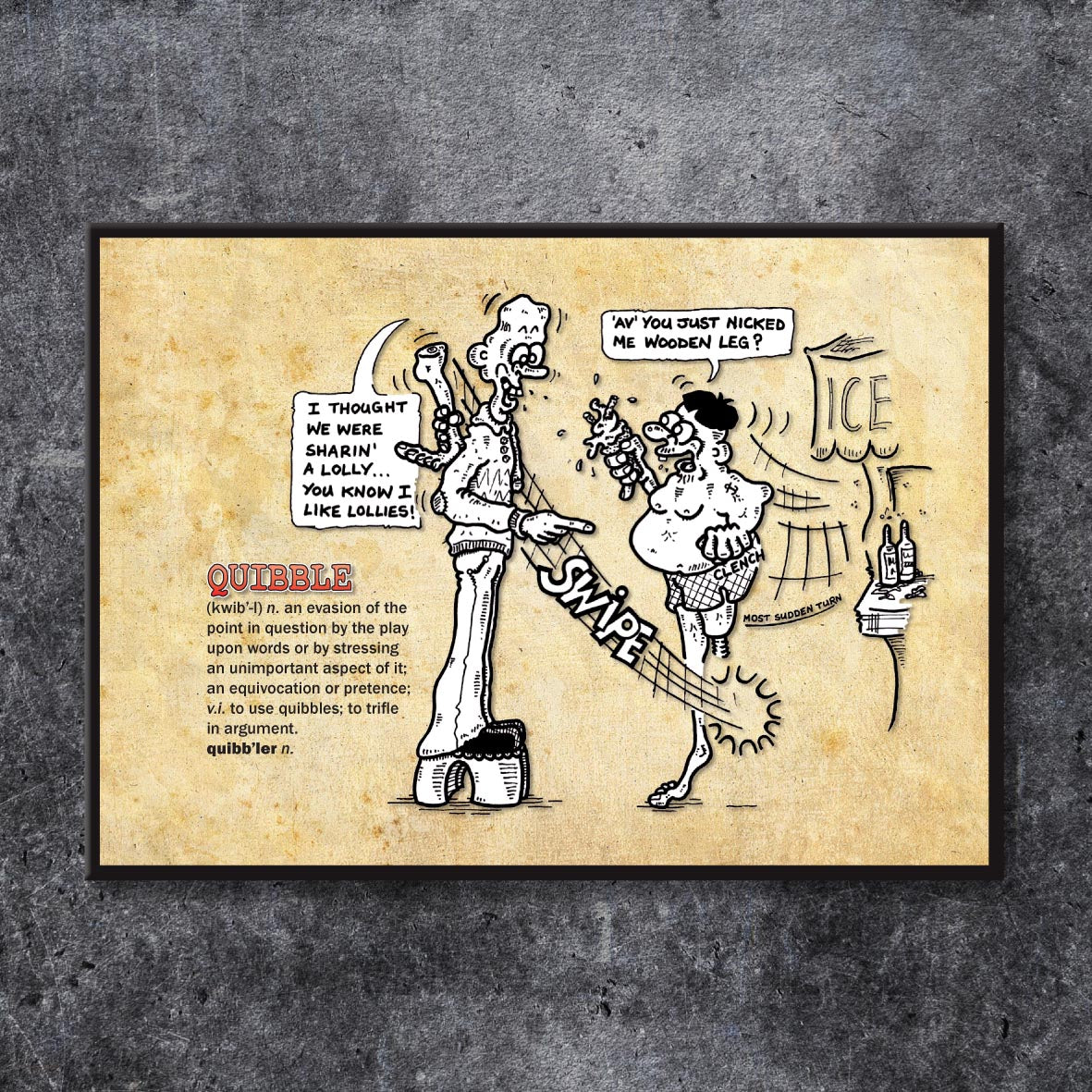 Quibble Cartoon Art Print