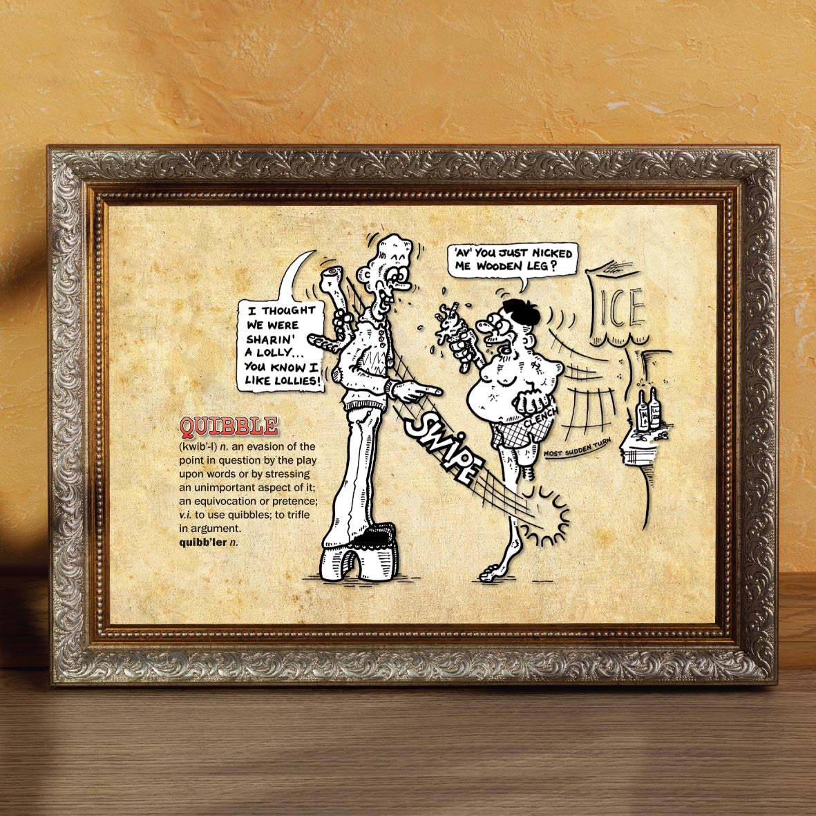 Quibble Cartoon Art Print
