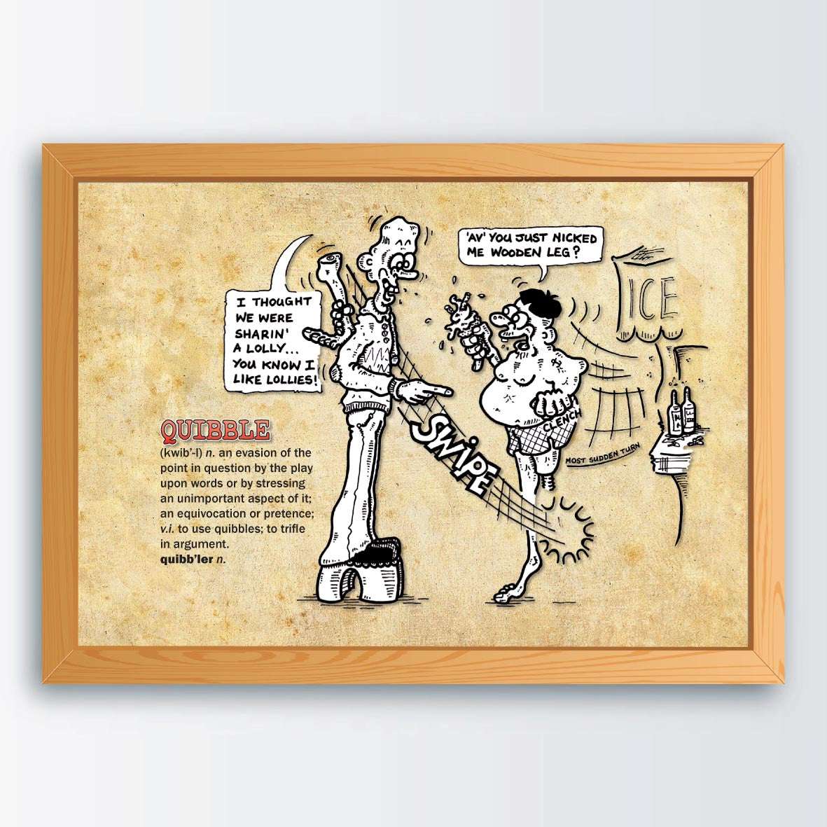 Quibble Cartoon Art Print