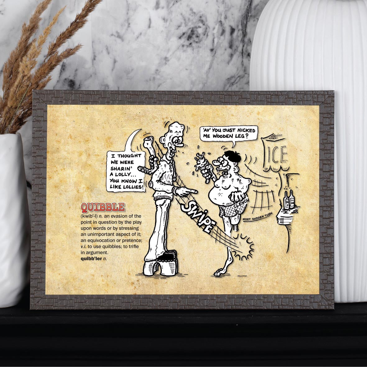Quibble Cartoon Art Print