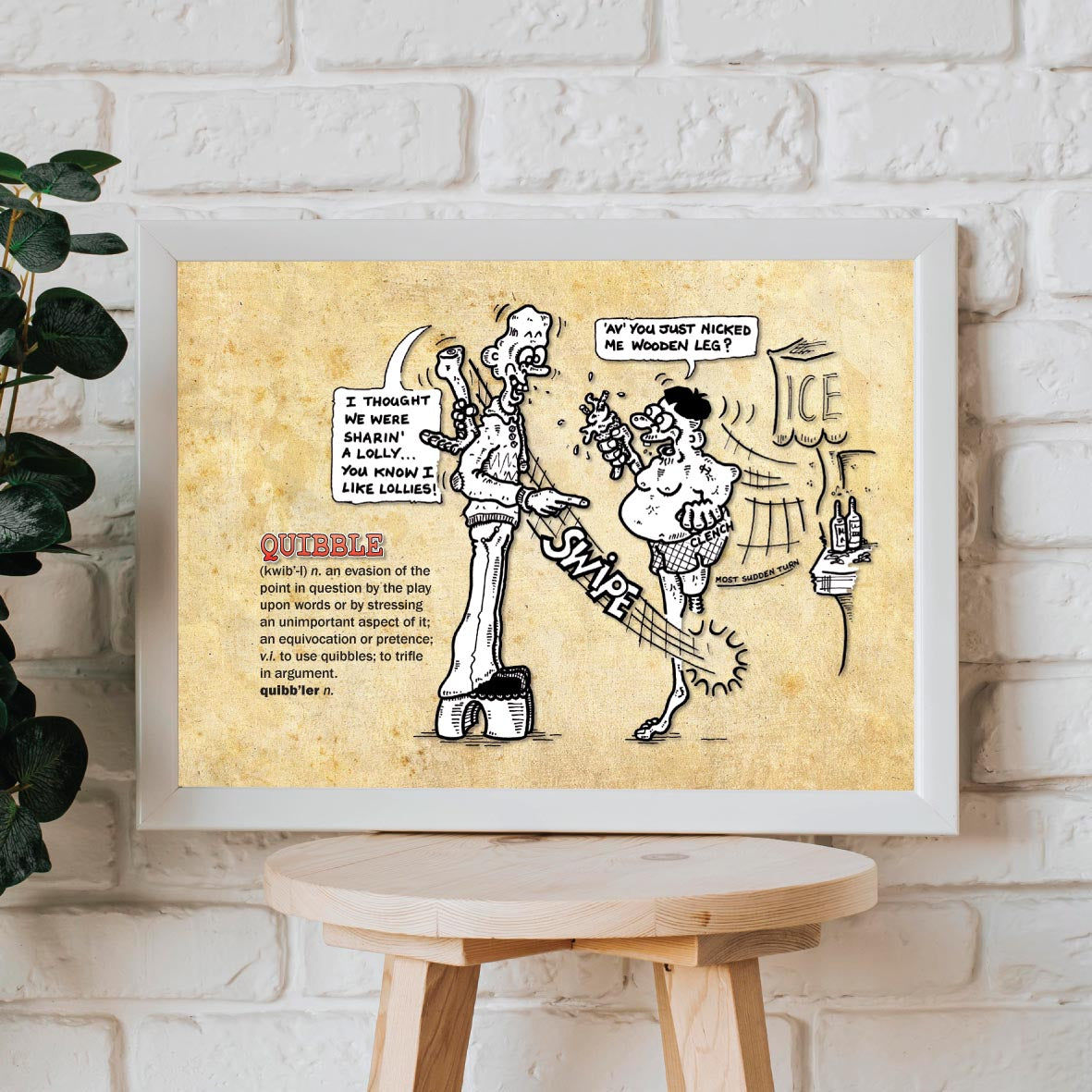 Quibble Cartoon Art Print