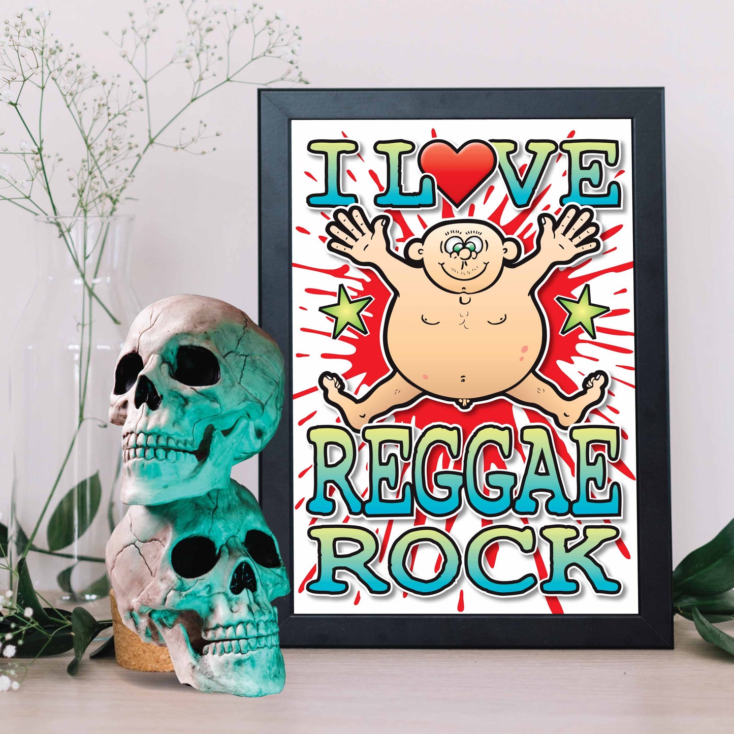Reggae Rock Art Print / Love Music Poster / Wall Décor / Rock Guru