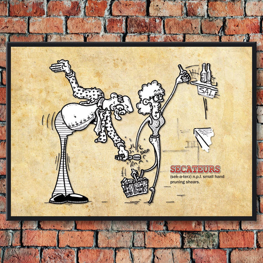 Secateurs Cartoon Art Print