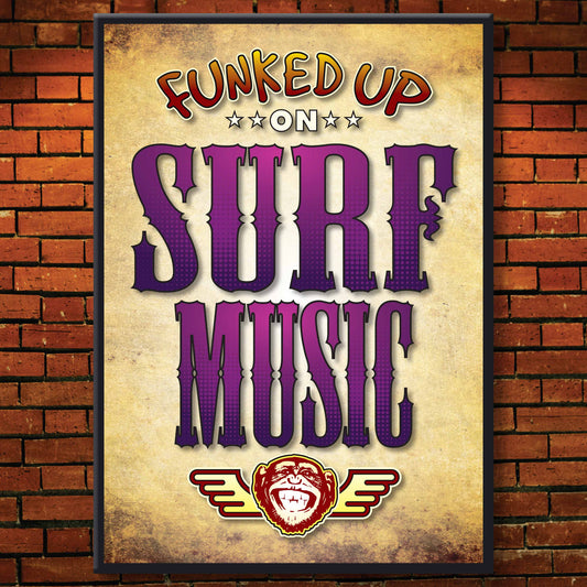 Surf Music Art Print / Poster / Birthday Card / Greetings Card
