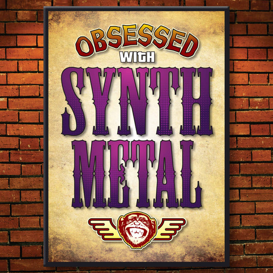 Synth Metal - Obsessed Art Poster + Birthday / Greetings Card