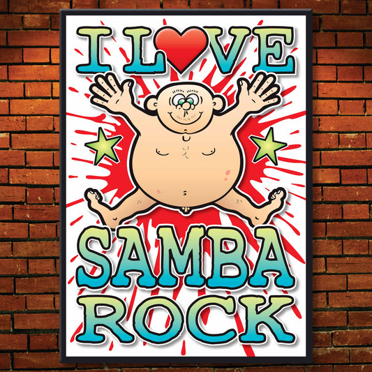 Samba Rock Art Print / Love Music Poster / Wall Décor / Rock Guru