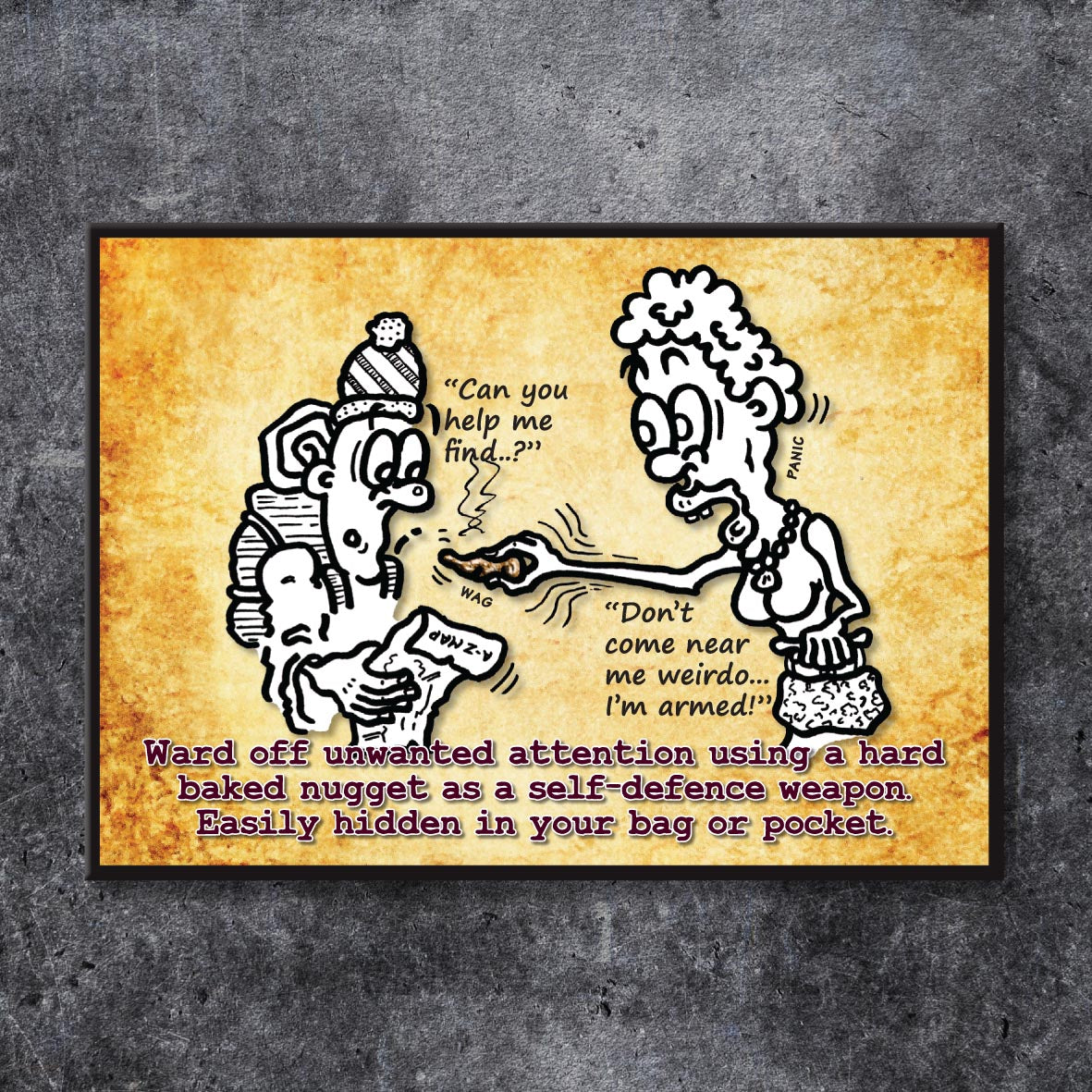 Self Defence Dollop Cartoon Art Print