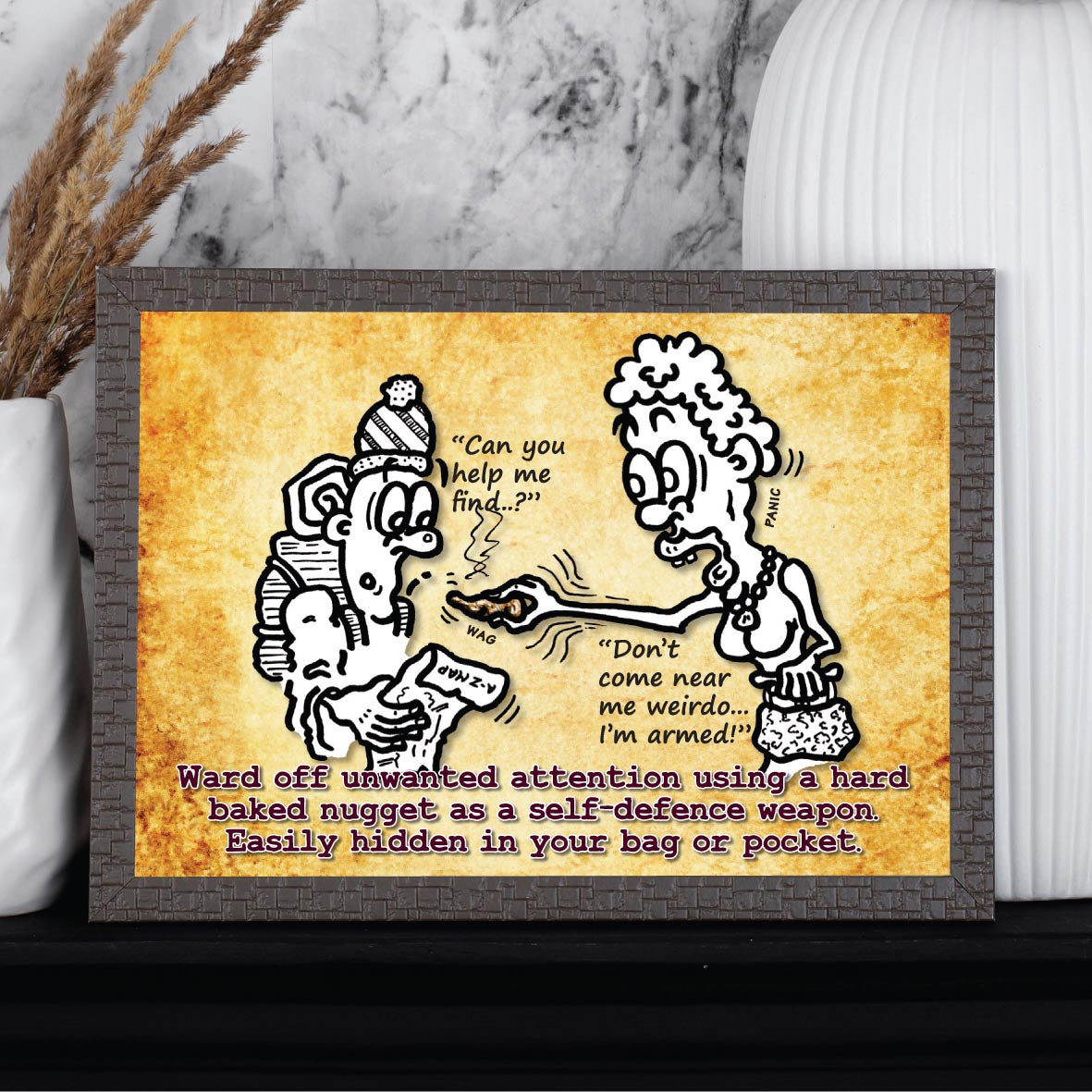 Self Defence Dollop Cartoon Art Print