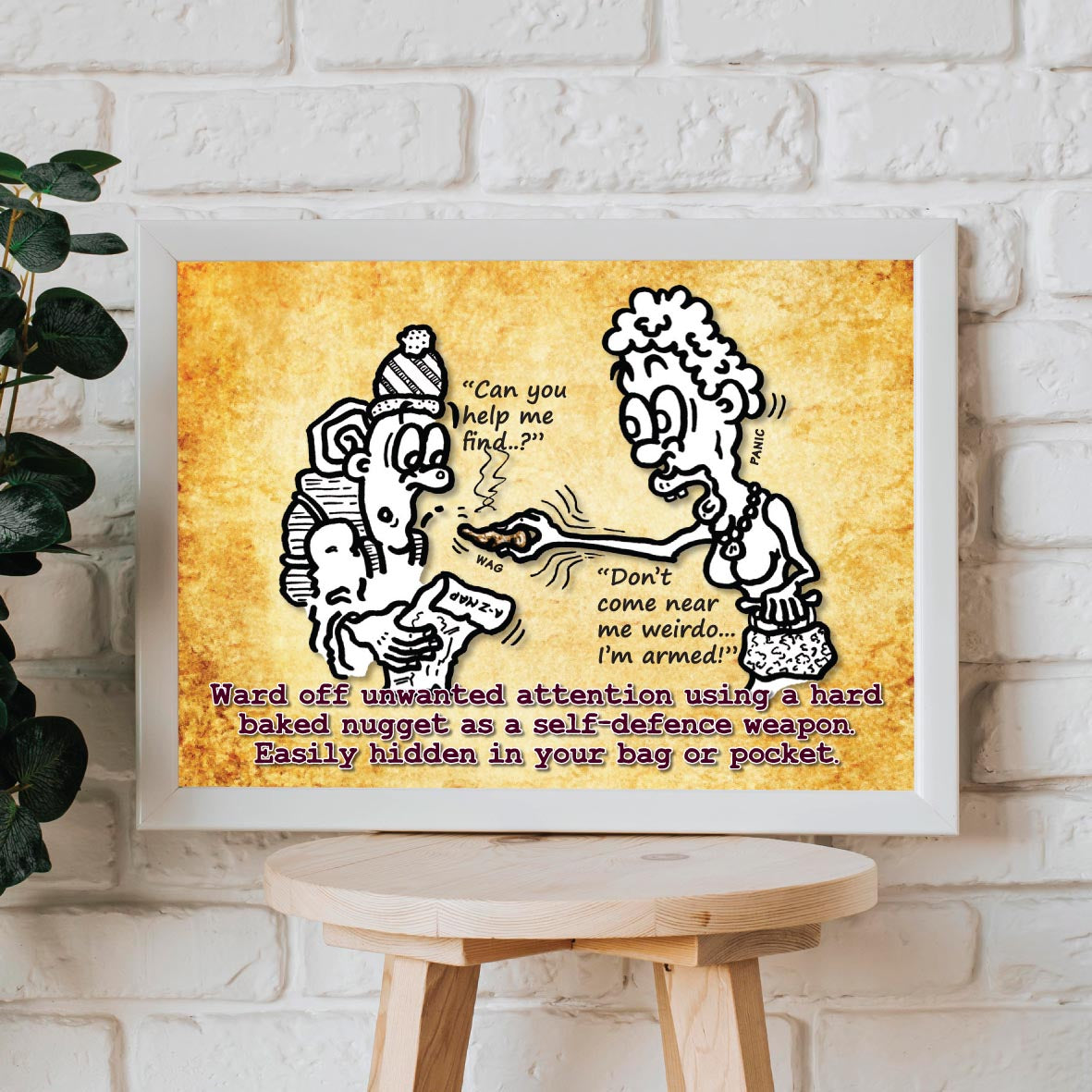 Self Defence Dollop Cartoon Art Print