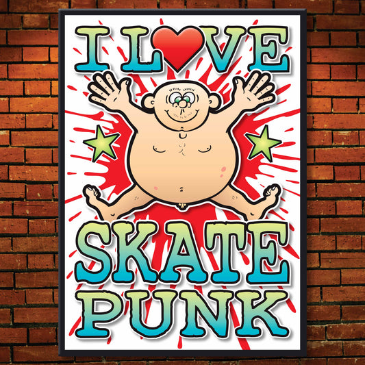 Skate Punk Art Print / Love Music Poster / Wall Décor / Rock Guru