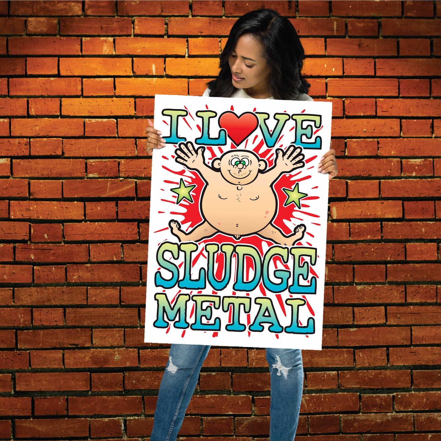 Sludge Metal 50x70cm Wall Art / Love Music Poster