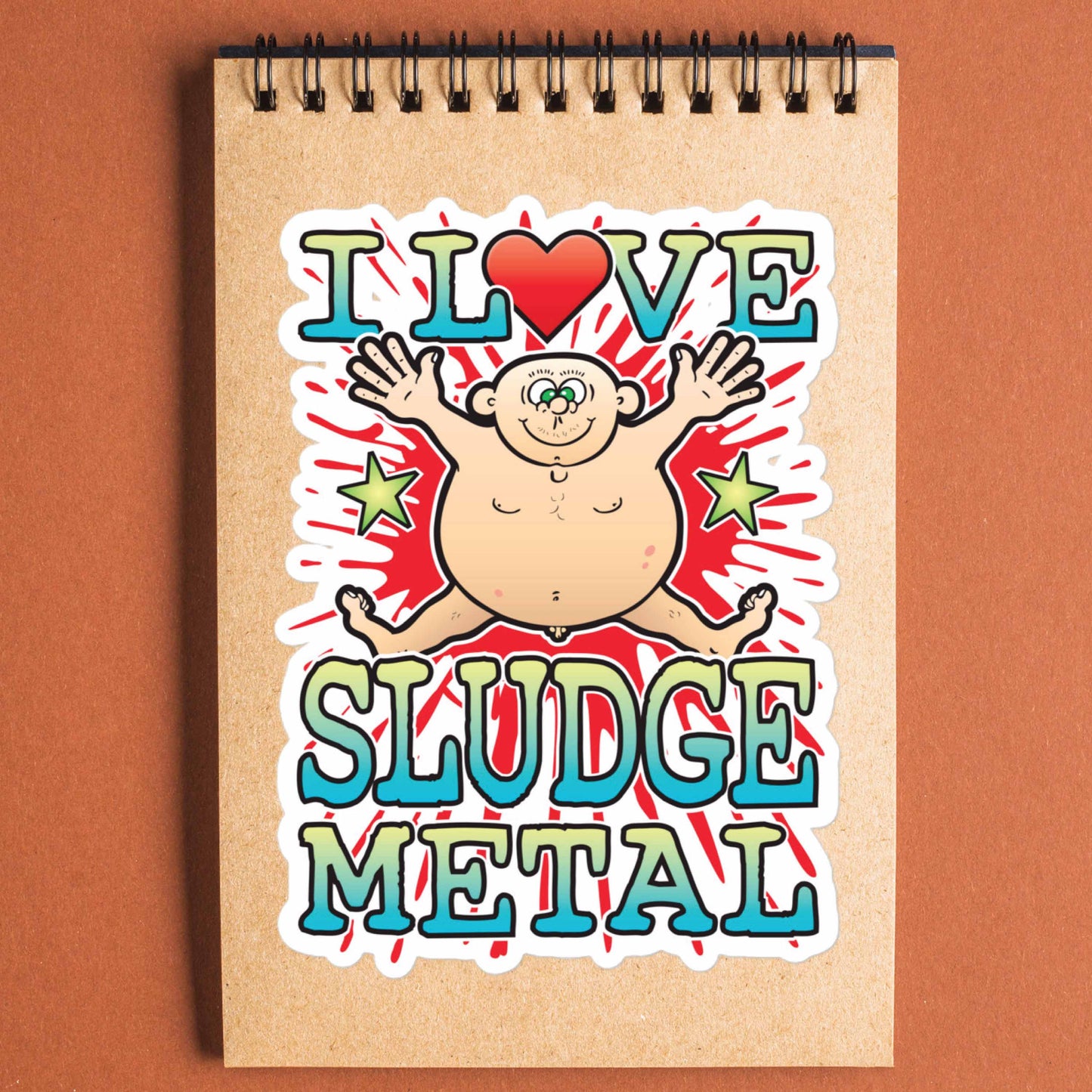Sludge Metal Vinyl Kiss-Cut Sticker / 14 x 10cm