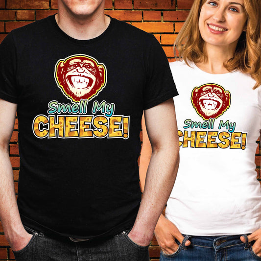 Smell My Cheese Funny Slogan Cotton T-Shirt