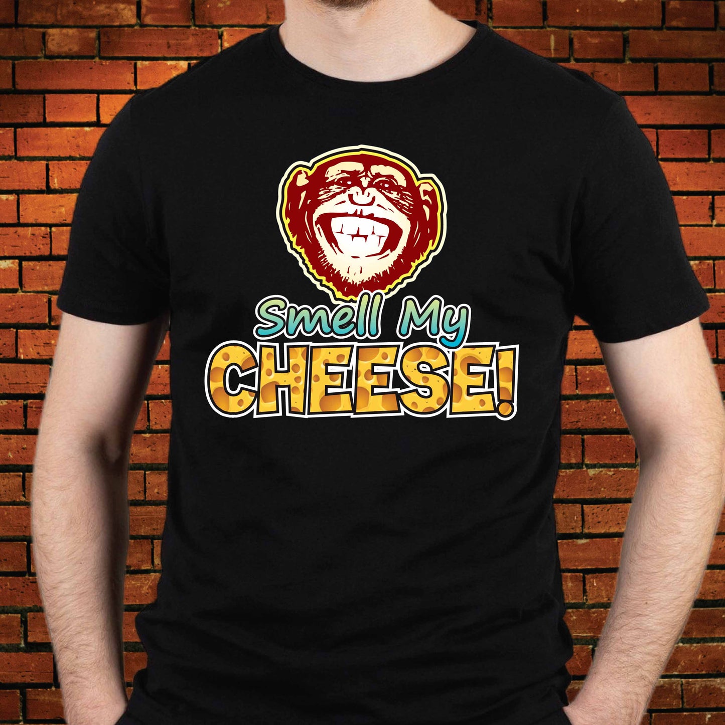 Smell My Cheese Funny Slogan Cotton T-Shirt
