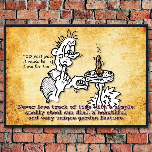 Stool Sun Dial Cartoon Art Print