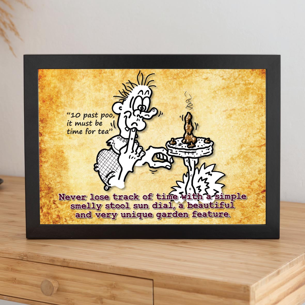 Stool Sun Dial Cartoon Art Print