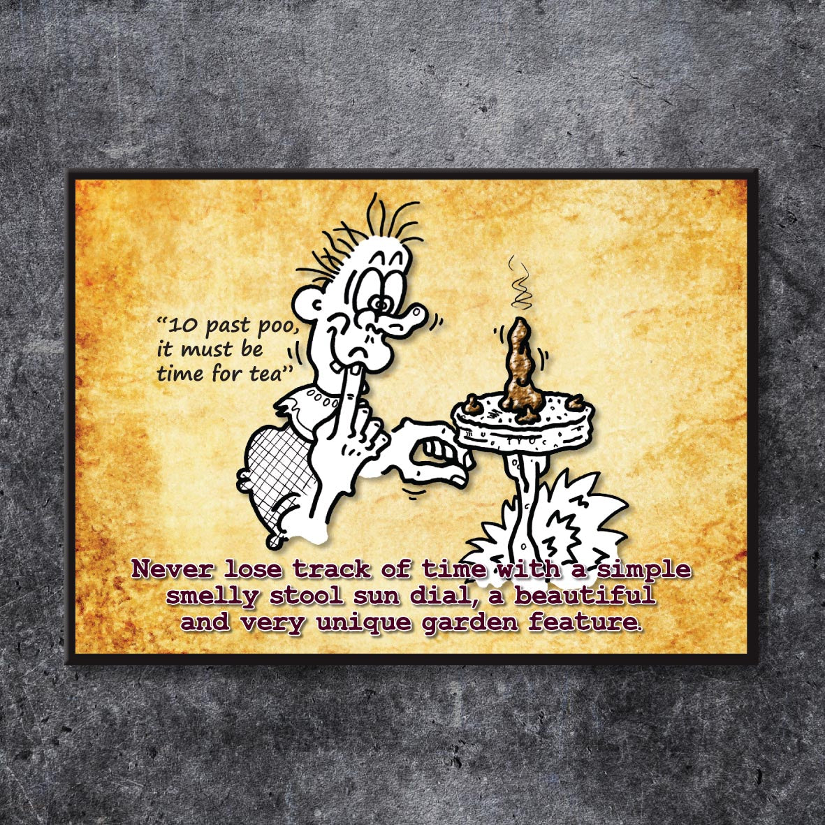 Stool Sun Dial Cartoon Art Print