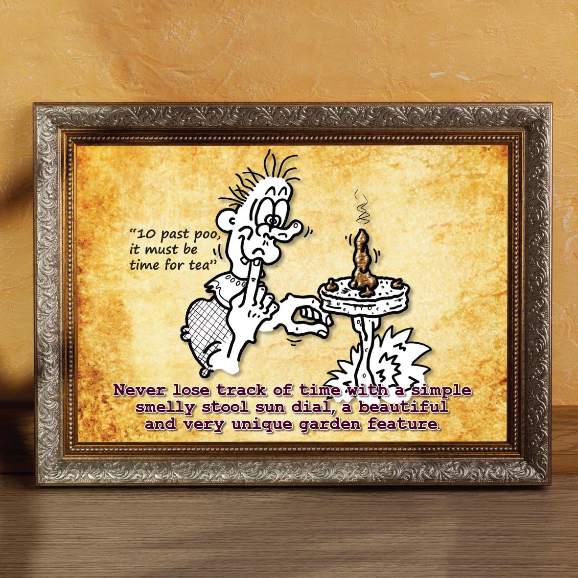 Stool Sun Dial Cartoon Art Print
