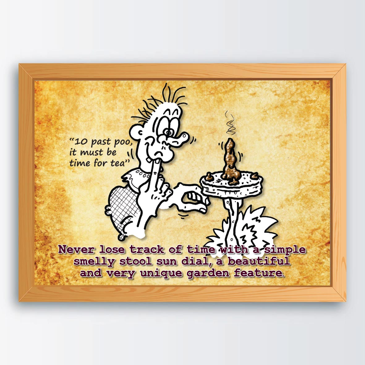 Stool Sun Dial Cartoon Art Print