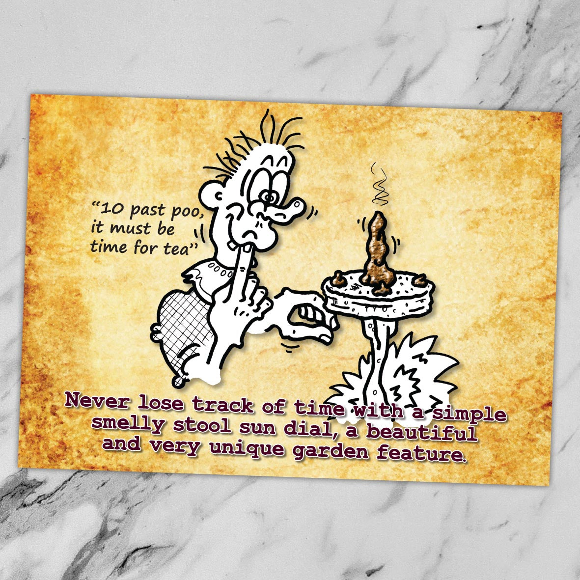Stool Sun Dial Cartoon Art Print