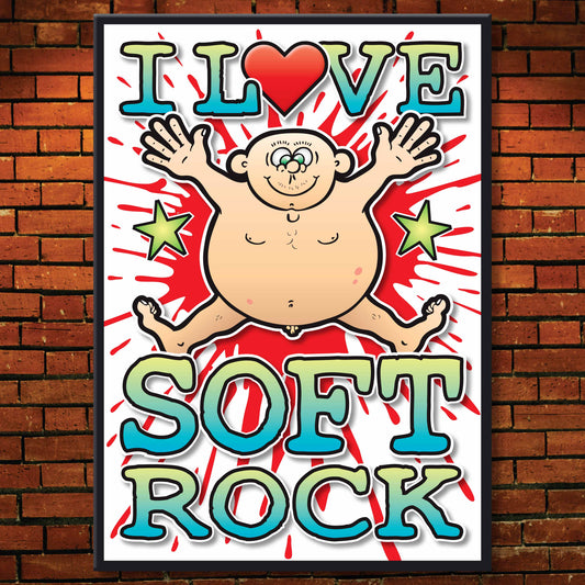 Soft Rock Art Print / Love Music Poster / Wall Décor / Rock Guru