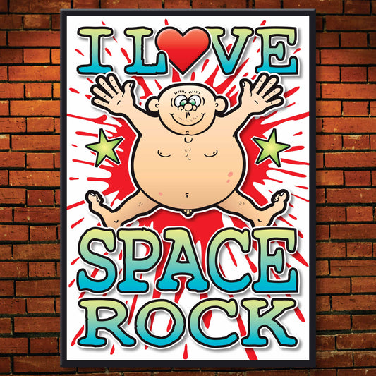 Space Rock Art Print / Love Music Poster / Wall Décor / Rock Guru