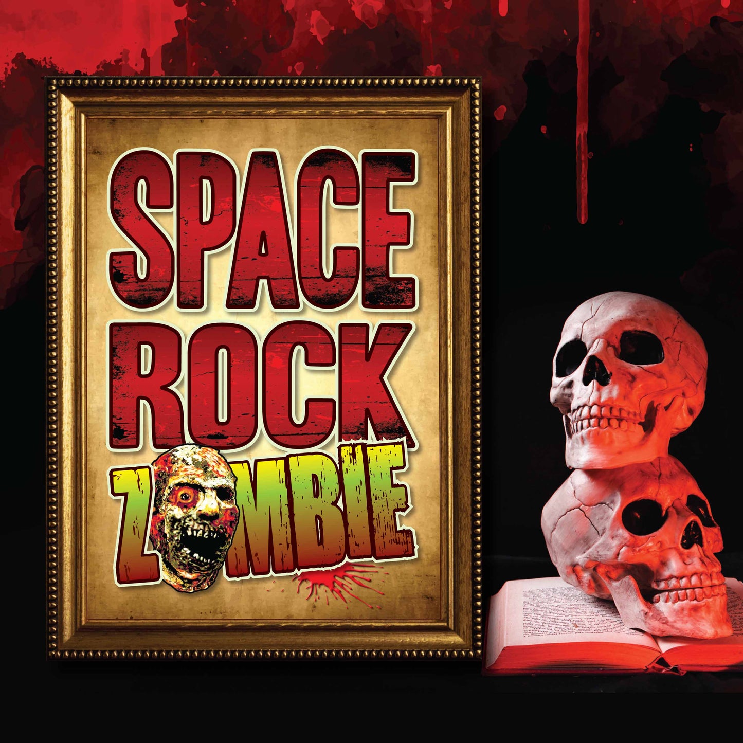 Space Rock Zombie - Art Print + Birthday Card + Metal Pin Badge